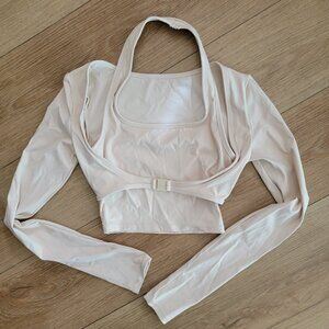 Halter Long Sleeve cropped 2-in-1 Active Top M